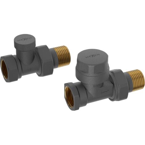 Mexen Uni-Term valvole per radiatori dritte, antracite - W902-000-66 (1/2)