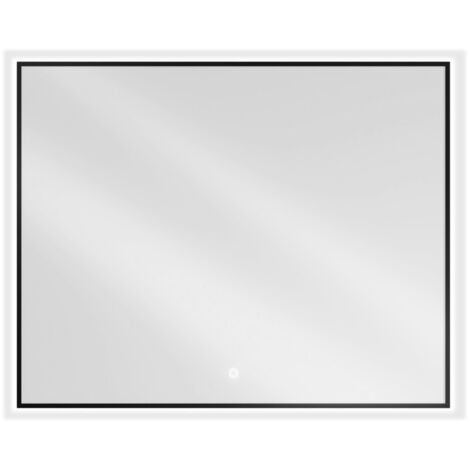 Mexen Erma specchio da bagno retroilluminato 100 x 80 cm, LED 6000K, anti-appannamento, cornice nera - 9814-100-080-611-70