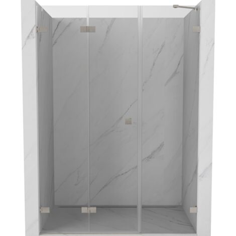 Mexen Lunar-F porta doccia pieghevole sinistra 130 cm, trasparente, nichel spazzolato - 836S-130-050-97-00-L (1/5)