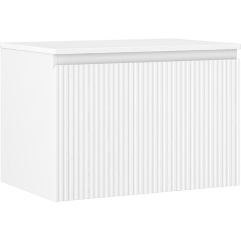 Mexen Rivel mobile da bagno sospeso 70 cm con piano, 1 cassetto, scanalato, bianco opaco - 91A20-07047-1-BFC01 (1/5)