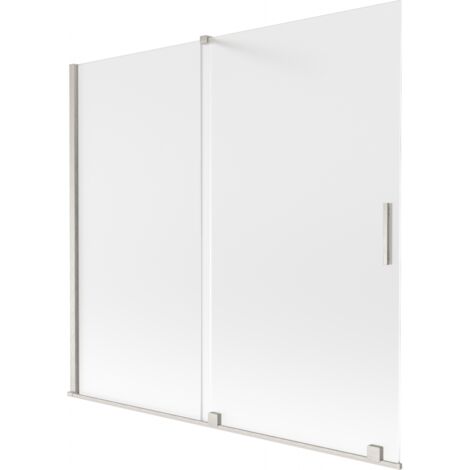 Mexen Velar paratia da vasca 2-ante scorrevole 170 x 150 cm, satinato, nichel spazzolato - 896-170-000-31-97