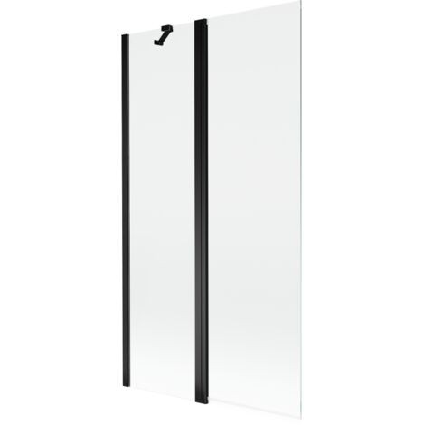 Paravento doccia Mexen Mist a 2 ante 100 x 150 cm, trasparente, nero - 8A9-100-011-70-00