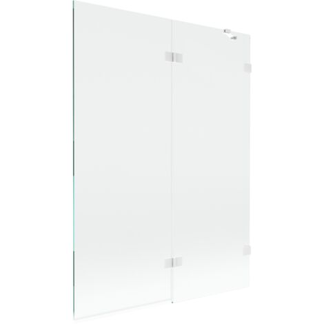 Mexen Lunar paratia da bagno a 2 ante destra 130 x 150 cm, trasparente, bianco - 897-130-100-20-00-P
