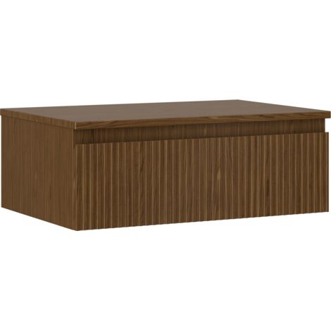Mexen Rivel mobiletto da bagno sotto lavabo 70 cm con piano, 1 cassetto, scanalato, noce - 91A20-06023-1-BFC86