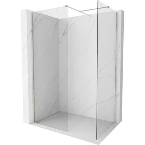 Mexen Kioto-X parete doccia Walk-in 90 x 90 cm, trasparente 10 mm, nichel spazzolato - 800-090-202-97-00-090-X (1/5)