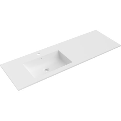 Mexen Otis lavabo incassato a sinistra 141 x 46,5 cm, bianco opaco - 25181401L