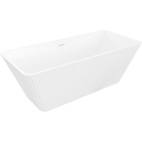 Mexen Tava vasca da bagno freestanding scanalata 170 x 75 cm, bianca, troppopieno bianco - 52851707500-20 (1/5)