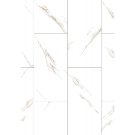 Mexen River White campione di pannelli vinilici 610 x 305 mm SPC 6,5 mm, sottostrato IXPE 1,5 mm, 4 V-Fugo, Jazz White - F1150-