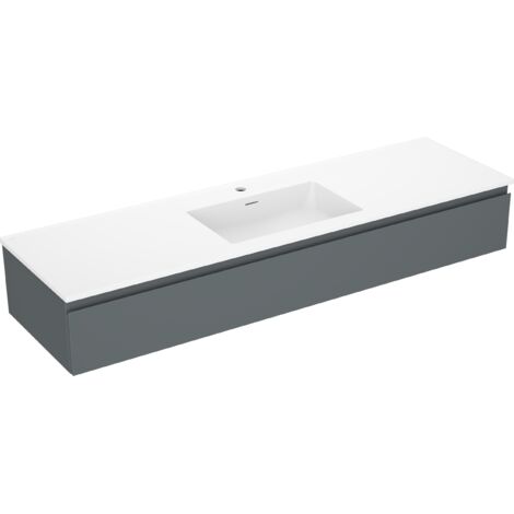 Mexen Orio mobile da bagno 160 cm con lavabo Otis, 1 cassetto, grafite opaco/bianco opaco - 91A10-16023-1-BF66-W18M01 (1/5)