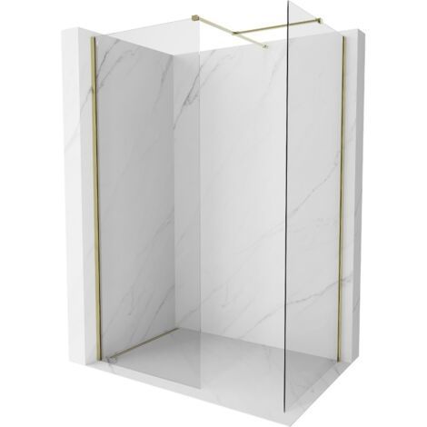 Mexen Kioto-X parete doccia Walk-in 140 x 90 cm, trasparente 10 mm, oro - 800-140-202-50-00-090-X (1/5)