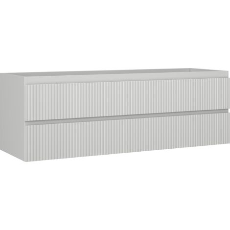 Mexen Rivel mobile da bagno sottolavabo 140 cm, 2 cassetti, scanalato, grigio opaco - 91A20-14047-2-BFF62