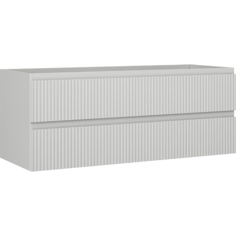 Mexen Rivel mobile bagno sottolavabo 120 cm, 2 cassetti, scanalato, grigio opaco - 91A20-12047-2-BFF62