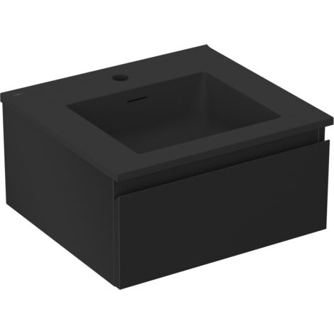 Mexen Orio mobile bagno 50 cm con lavabo Otis, 1 cassetto, nero opaco - 91A10-05023-1-BF71-W18M71 (1/5)