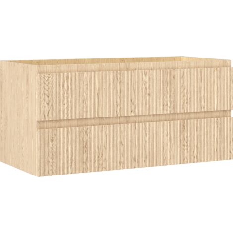 Mexen Rivel mobile da bagno sotto lavabo 100 cm, 2 cassetti, scanalato, rovere - 91A20-10047-2-BFF81 (1/5)