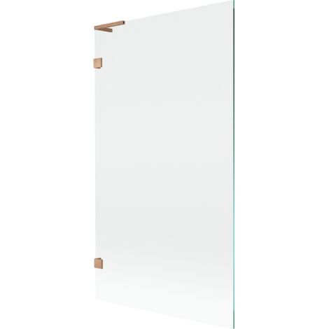 Mexen Lunar L paratia per vasca da bagno con 1 anta 100 x 150 cm, trasparente, rame spazzolato - 897L-100-000-65-00