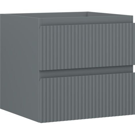 Mexen Rivel mobile bagno sottolavabo 50 cm, 2 cassetti, scanalato, grafite opaco - 91A20-05047-2-BFF66 (1/5)