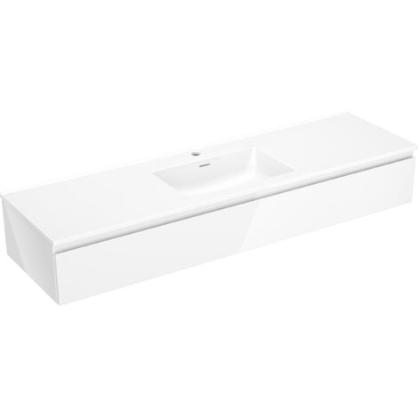 Mexen Orio mobile da bagno 160 cm con lavabo Otis, 1 cassetto, bianco lucido - 91A10-16023-1-BF00-W18M00 (1/5)