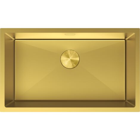Mexen Trixo Lavello in Acciaio Inox 1-Vasca 750 x 440 mm, Oro - 6415751000-55