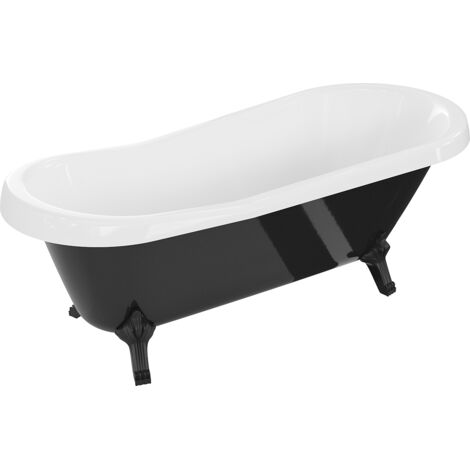 Mexen Retro vasca da bagno indipendente 170 x 75 cm, bianca/nera, gambe nere - 53251707575-70 (1/5)