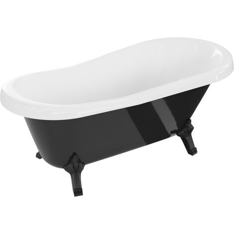 Mexen Retro vasca da bagno indipendente 150 x 73 cm, bianca/nera, gambe nere - 53251507375-70 (1/5)