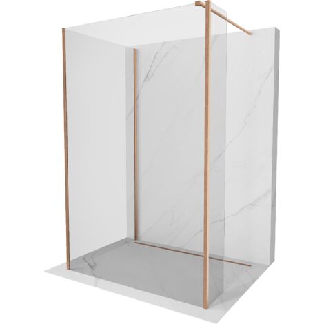Parete doccia Mexen Kioto Walk-in 125 x 70 x 30 cm, trasparente, rame spazzolato - 800-125-070-221-65-00-030 (1/5)