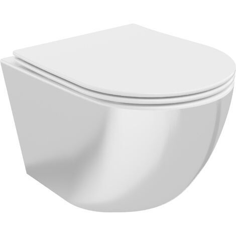 Mexen Lena wc rimless con sedile slim a chiusura rallentata, duroplast, bianco/argento - 30224004