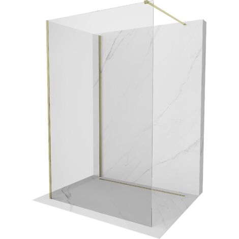 Mexen Kioto parete doccia Walk-in 135 x 110 cm, trasparente, oro - 800-135-212-50-00-110 (1/5)