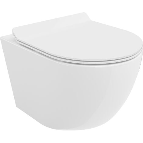 Mexen Lena vaso wc Rimless con sedile a chiusura rallentata slim, duroplast, bianco lucido - 30224000