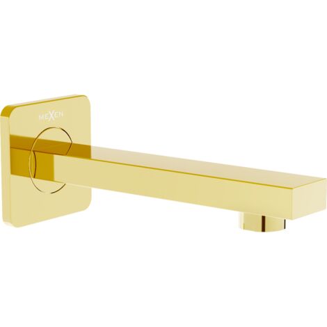 Mexen Cube bocca di erogazione per vasca a parete, oro - 79370-50