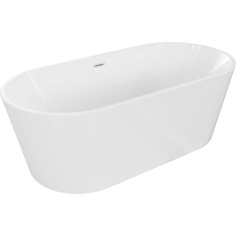 Mexen Luna vasca da bagno freestanding 180 x 80 cm, bianca, con troppopieno bianco - 52031808000-20 (1/5)