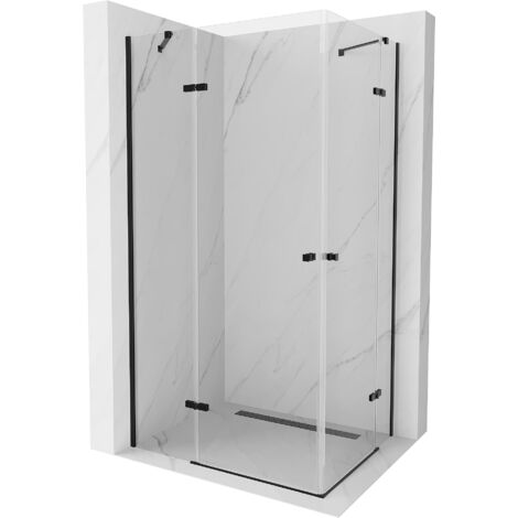Mexen Roma Duo cabina doccia battente 80 x 70 cm, trasparente, nero - 854-080-070-70-00-02 (1/5)