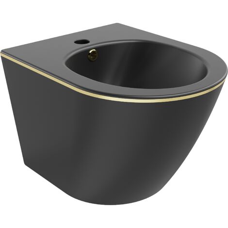 Mexen Lena bidet sospeso, nero opaco/linea dorata - 35224875