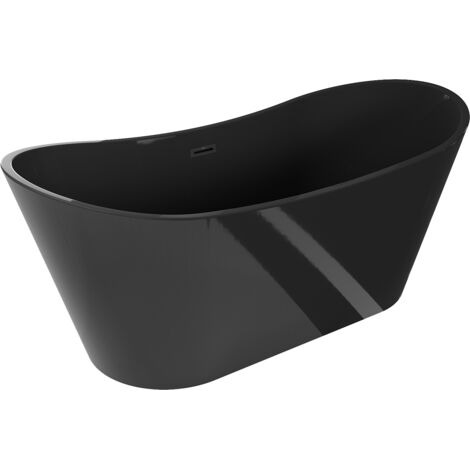 Mexen Montana vasca da bagno freestanding 170 x 80 cm, nera, troppopieno nero - 52011708070-70