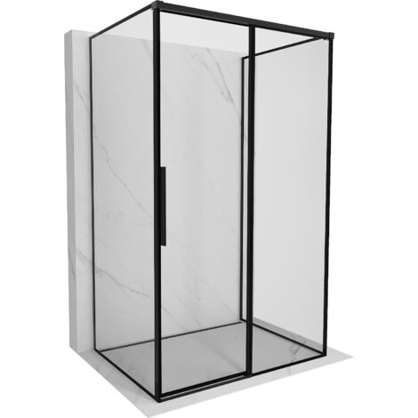 Mexen Rox-3S cabina doccia a 3 lati scorrevole destra 140 x 110 cm, cornice nera, nera - 8C2-140-110-70-70-3S-P (1/3)