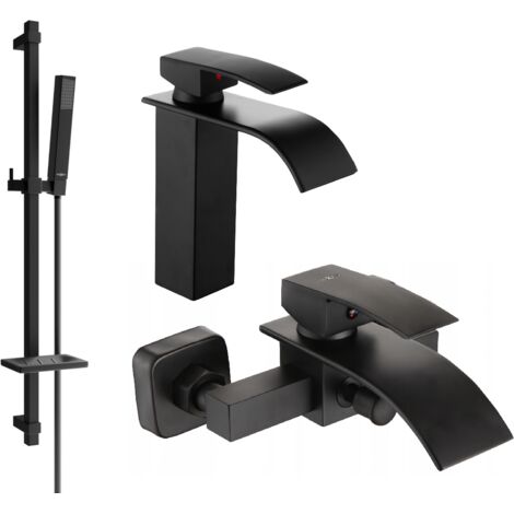Mexen Aries DQ77 set da bagno, nero - 744803DQ77-70