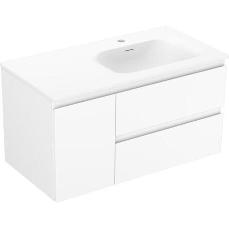 Mexen Orio mobile bagno 90 cm con lavabo Vela destro, 2S, 1D, bianco opaco - 91A13-09047-3-BBFFFF01-W23P01 (1/5)