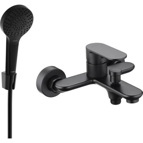 Mexen Milo R05 rubinetto per vasca da bagno con set doccia, nero - 7133R05-70 (1/3)