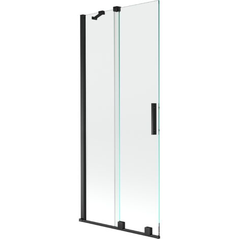 Mexen Velar paratia doccia a 2 ante scorrevoli 80 x 150 cm, trasparente, nero - 896-080-000-01-70