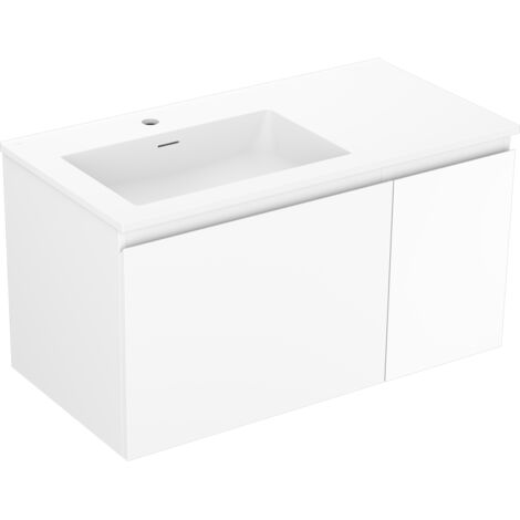 Mexen Orio mobile da bagno 90 cm con lavabo Otis sinistro, 1S, 1D, bianco opaco - 91A13-09047-3-BBFF01-W18L01 (1/5)