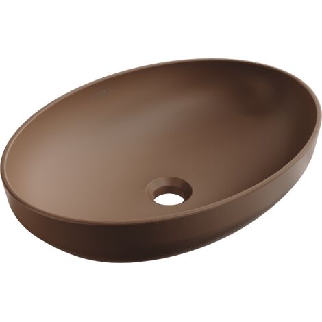 Mexen Cornelia lavabo da appoggio 50 x 37 cm, marrone opaco - 21885068