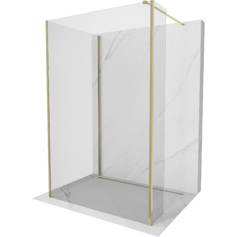 Mexen Kioto parete doccia Walk-in 90 x 70 x 30 cm, trasparente, oro - 800-090-070-221-50-00-030 (1/5)