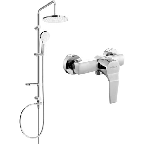 Mexen Erik set doccia esterno con soffione e miscelatore doccia Caro, cromo - 746640205-00