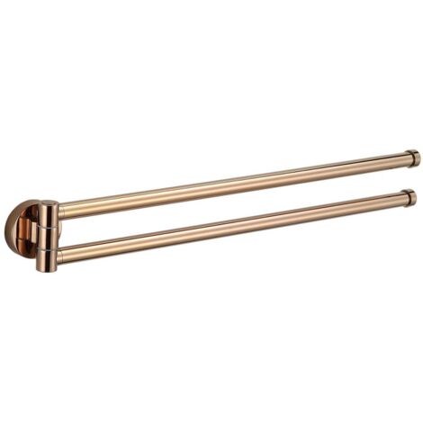Mexen Remo doppio appendino rotante per asciugamani, oro rosa - 70507255-60 (1/2)