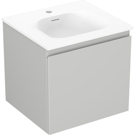Mexen Orio mobile bagno 50 cm con lavabo Vela, 1 cassetto, grigio opaco/bianco opaco - 91A10-05047-1-BF62-W23M01 (1/5)