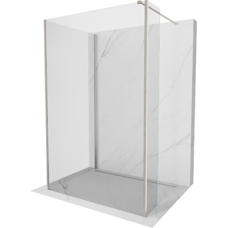 Mexen Kioto parete doccia Walk-in 125 x 100 x 40 cm, trasparente, nichel spazzolato - 800-125-100-221-97-00-040 (1/5)
