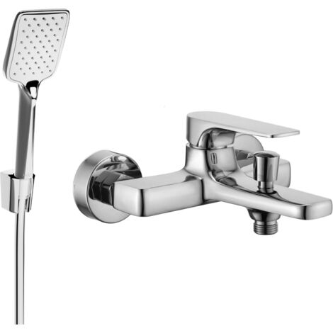 Mexen Lynx R62 miscelatore per vasca con set doccia, cromato - 74593R62-00 (1/3)