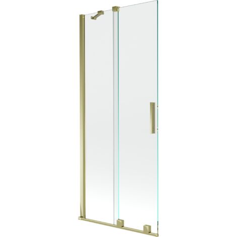 Mexen Velar paratia per vasca da bagno 2-ante scorrevole 85 x 150 cm, trasparente, dorato - 896-085-000-01-50