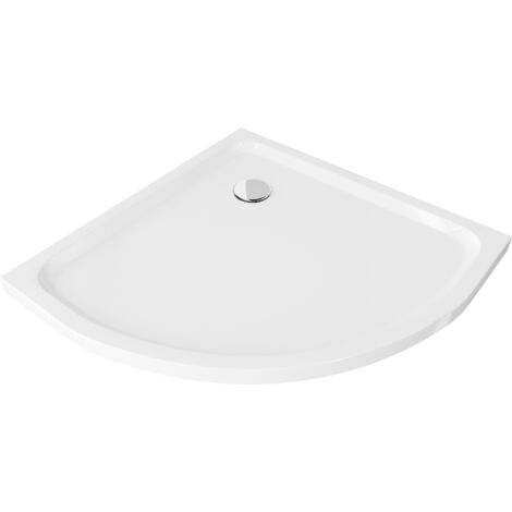 Mexen Flat piatto doccia semicircolare slim 70 x 70 cm, bianco, sifone cromato - 41107070