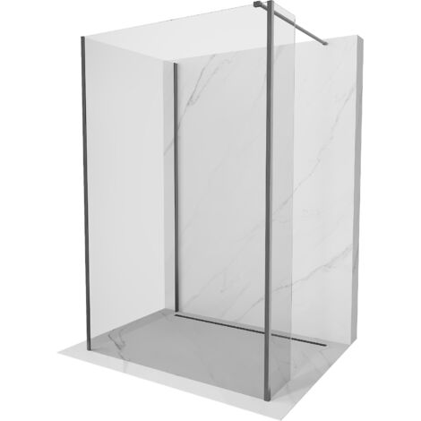 Mexen Kioto parete doccia Walk-in 120 x 100 x 30 cm, trasparente, grigio canna di fucile spazzolato - 800-120-100-221-66-00-030 (1/5)
