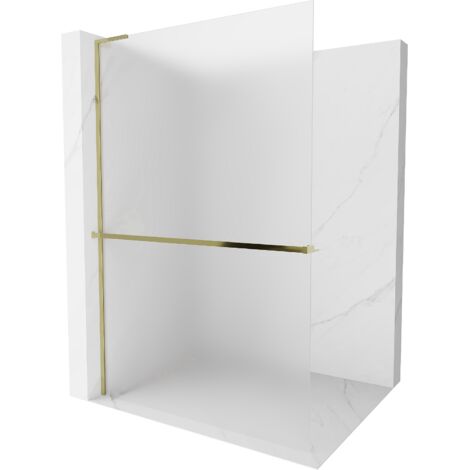 Mexen Kioto+ L pannello doccia con ripiano Walk-in 110 x 200 cm, gelo, oro - 800-110-123-50-30